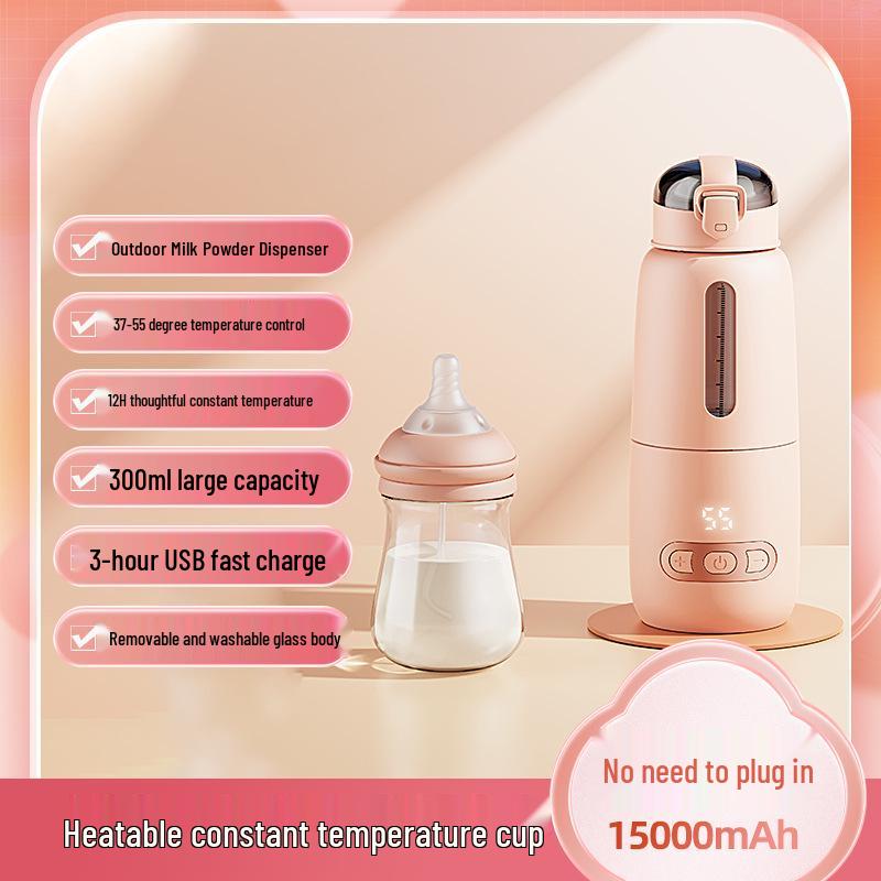 Anxi Bear Portable Milk Warmer: Fast-Charging, Temperature-Controlled Kettle for Baby Outings