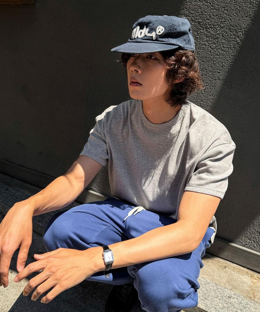 MOOD INSIDE Ribbed Muscle Round Half Tee_White Melange (B Type)