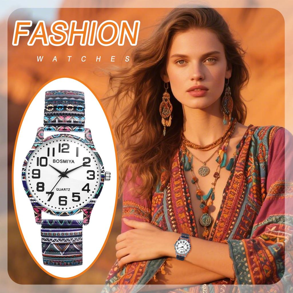 Bohemia Women's Analog Watch, Colorful: Stainless Steel Strap, Waterproof, Fashion Accessory - Perfect Gift for Birthdays, Anniversaries, Valentine's