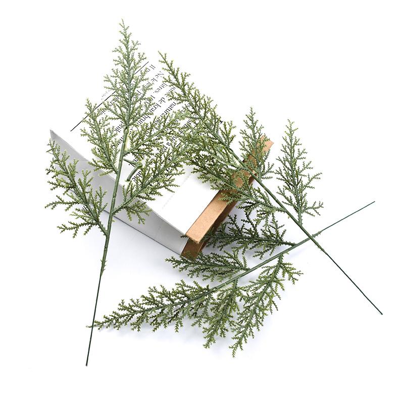 10pcs Artificial Plant Pine Needle Cypress leaves Plastic Christmas Tree Wreaths Home Outdoor Garden Diy Scrapbook Wedding Decor