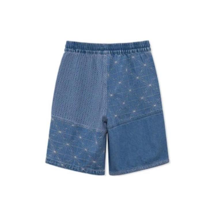 Li Ning Sports Basketball Collection Denim Shorts Unisex Blue AJSR009-1
