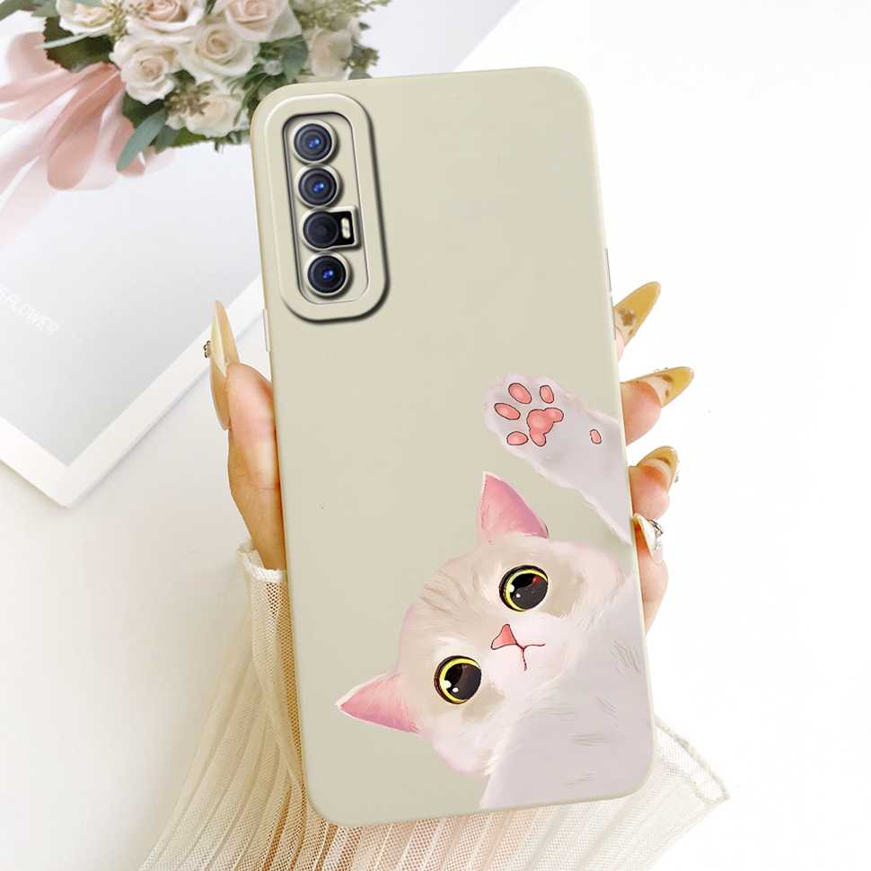 For Oppo Reno3 Pro 5G PCRM00 Case Cute Cartoon Cat Rabbit Silicone Back Cover For Reno 3 Pro PCRT00 CPH2009 Phone Cases Capa