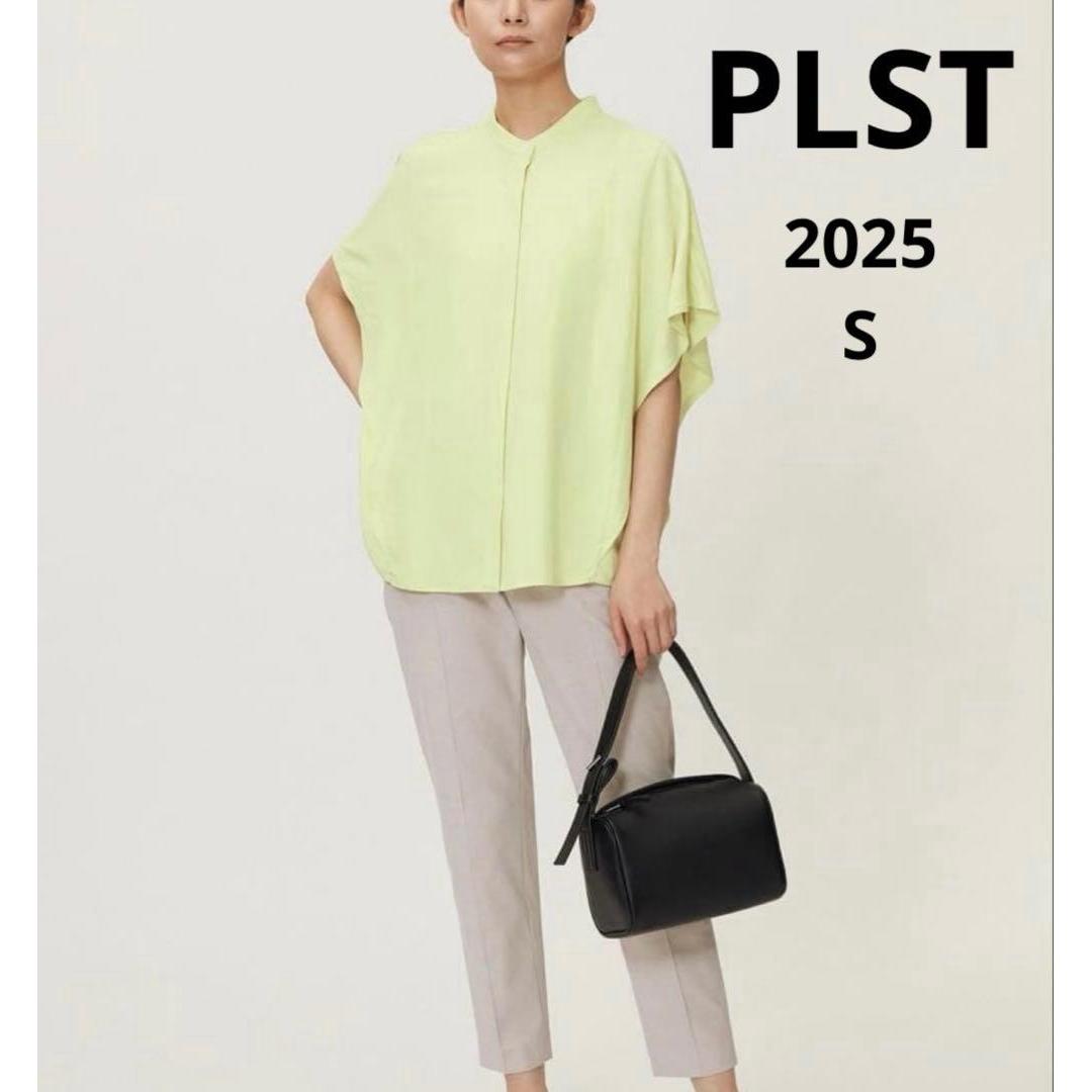 2025 PLST Band Collar Panel Sleeve Shirt Blouse S