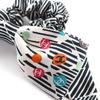Excellent CHANEL COCO Mark Stripe Pattern Ribbon Scrunchie Multicolor silk Used