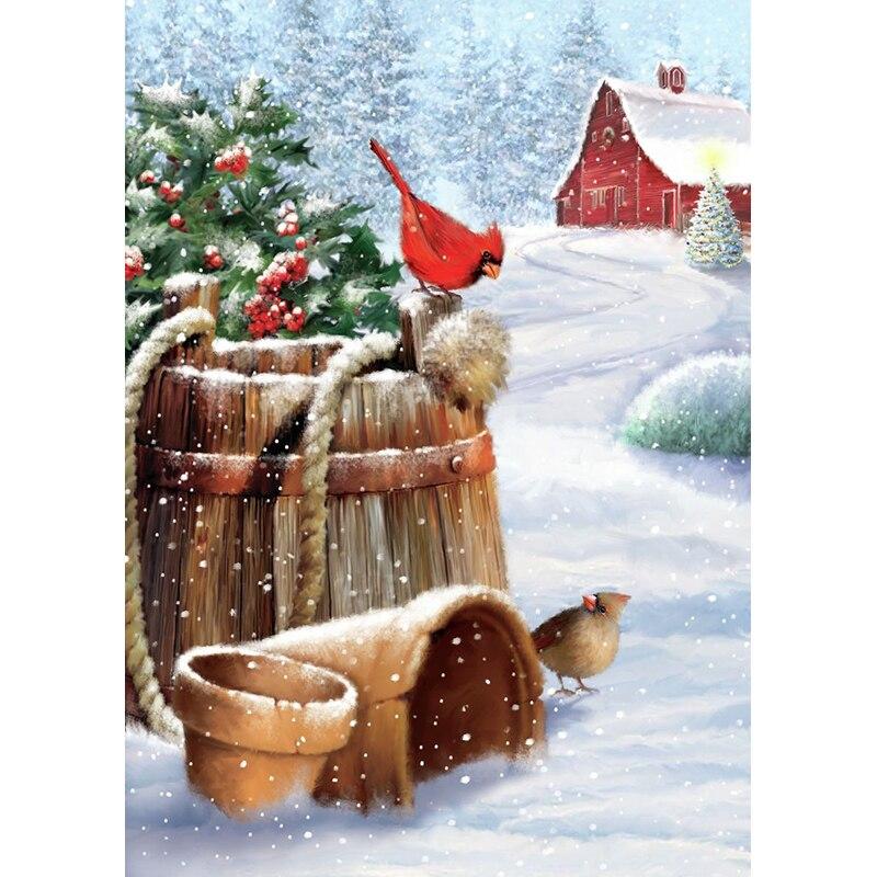 

Новый 5D DIY алмазная живопись Снежная птица Алмазная вышивка пейзаж стразы ремесла полная круглая дрель домашний декор художественный подарок Full Round 15x20CM