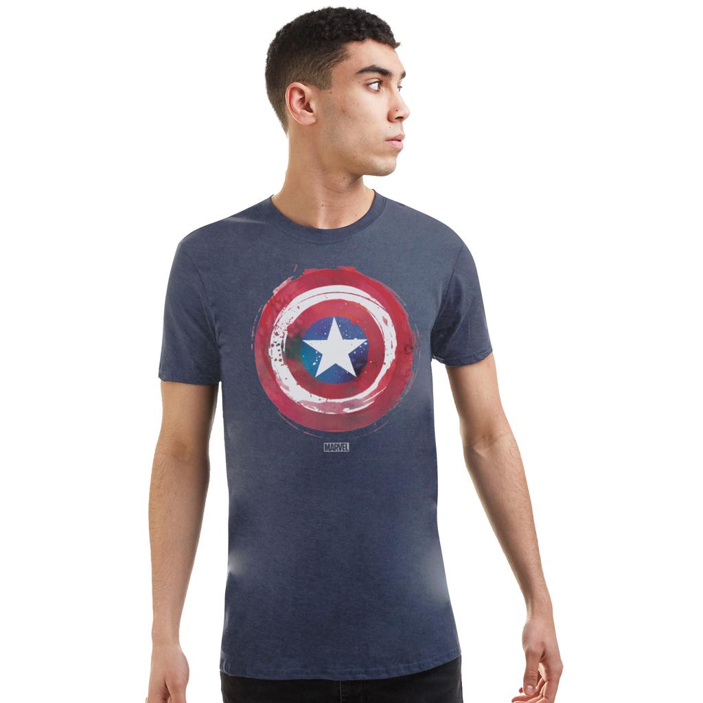 Captain America Herren Paint Shield T-Shirt