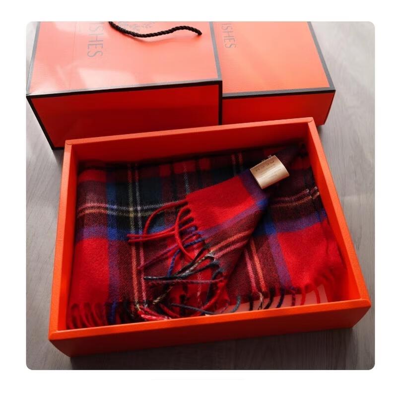 HANDUNYOU Australian Wool Plaid Scarf