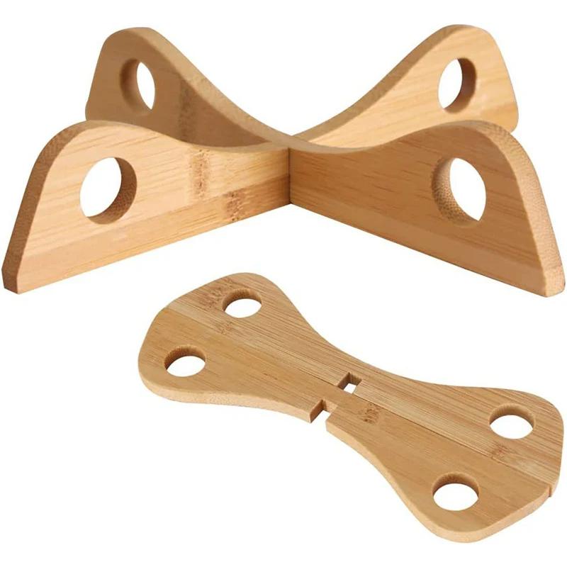 Isolierende Topfuntersetzer Küche Verbrühschutz Topfständer Bambusgestell für Kasserolle Tisch Wärmeisolierung Topfunterlage Küchenzubehör