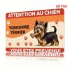 Vintage Yorkshire Terrier Warning Sign 8x12in, Retro Funny Caution Dog Tin Plaque, 2D Flat Metal Wall Art for Porch Garage Home Decor