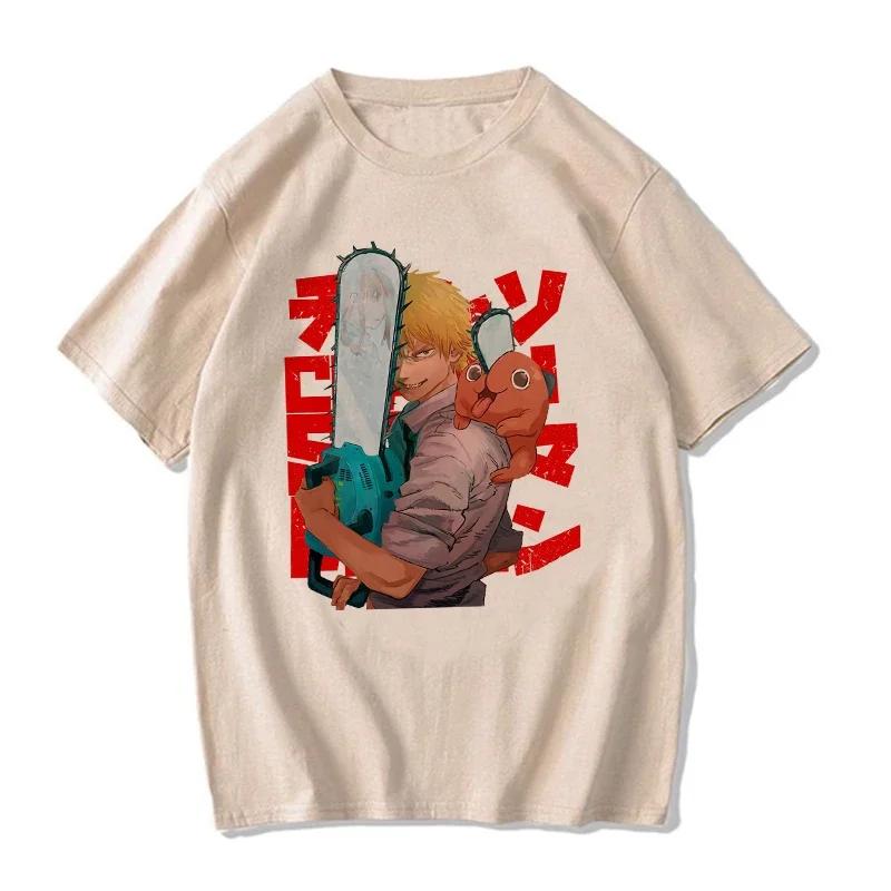 Unisex Unisex Japanese Anime Chainsaw Women T Shirt Cartoon Pochita T-shirt Makima Harajuku Graphic Tees Clothing Tops Tshirt Unisexga