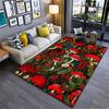Red Mushroom and Floral Pattern suitable as a non-slip mat for the living room or bedroom sofa