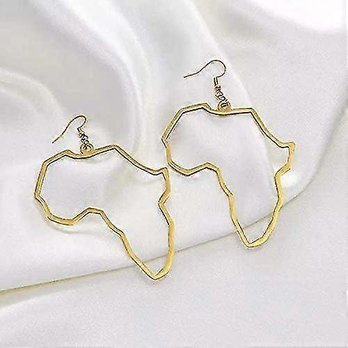2024,Fashion Gold Africa Map Hollow Out Drop Dangle Earrings For Girls Women'S Minimalist Design Earrings