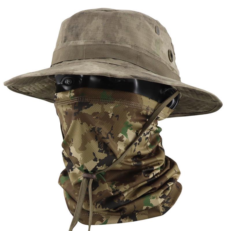 Camouflage Tactical Bucket Hat Set - Outdoor Fishing & Sun Protection Breathable Hat for Men
