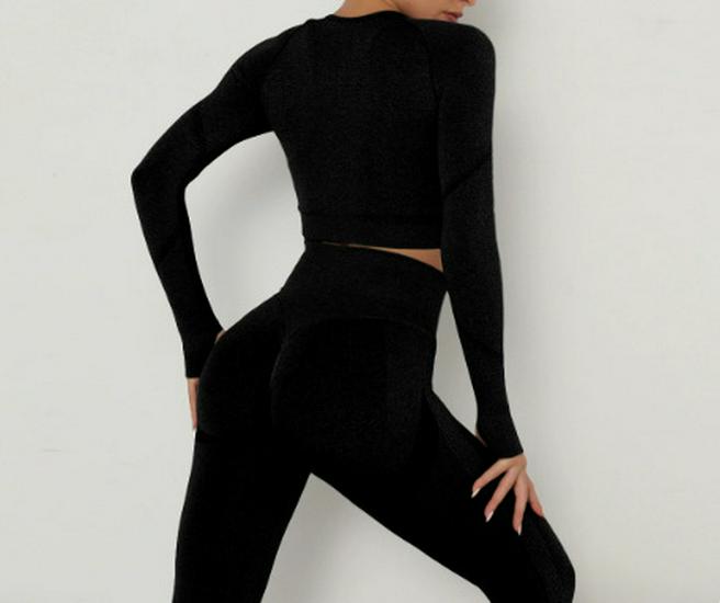 European & American Seamless Long-Sleeve Quick-Dry Yoga Top