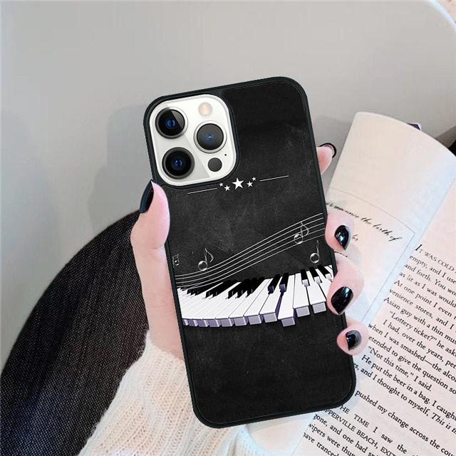 Music Piano Key Phone Case Cover For iPhone 17 Air 15 16 14 13 12 Pro Max 11 Pro Max Plus Coque Shell