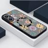 Magnetic Floral Phone Case For iPhone 16 15 14 Pro Max 13 12 Pro 11 For Magsafe Wireless Charge Flowers Soft Edge Acrylic Cover