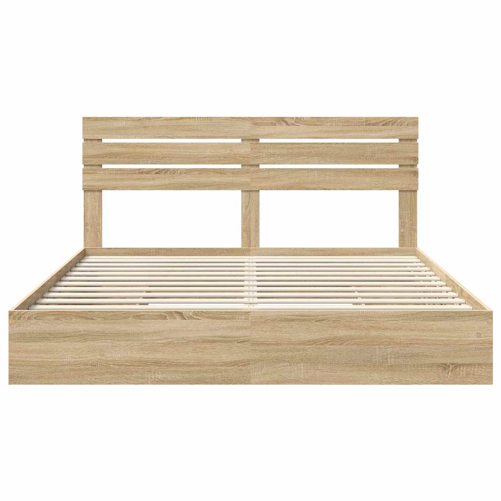 Storage Bed Sonoma Oak 180 x 200 cm Particleboard