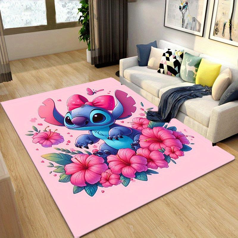 1pc Stitch Bow Pattern Area Rug Soft Flannel Floor Mat for Living Room,Office,Bedroom and Carpet,Sofa Coffee Table Floor Mat