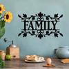 1 Metallschild mit der Aufschrift „Familie“ – elegante Wanddekoration für das Esszimmer – stilvolle Wandkunst für die Familie – individuelle Wortkunst aus Metall – perfekte Heimdekoration