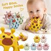 Giraffe Silikon-Beißring für Babys, Kau-Beißspielzeug für Säuglinge und Kleinkinder