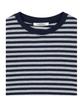 Lotaib Waist Lettering Striped Long Sleeve - Navy