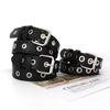 Style Punk Belt With Metal Whole Strip With Hole Design For Womens Casual