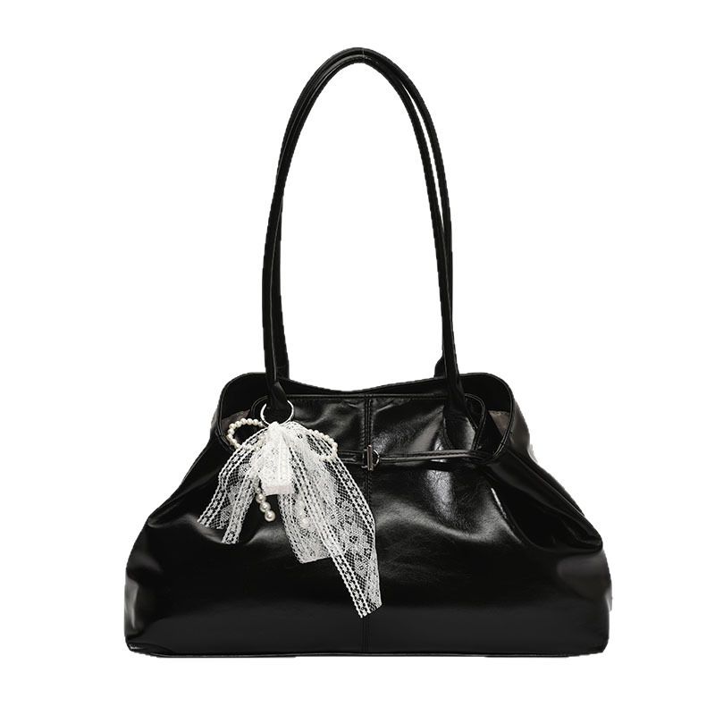 Spring and Summer Foreign Style Large-capacity Soft Leather Bag Women's 2025 New Casual Commuting Shoulder Bag Fashionable Portable Tote Bag