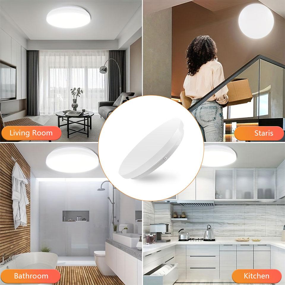 Led Ceiling Lamp With Motion Sensor 12W 24W Smart Home Lighting Led Ceiling Light Fixtures For Entrance Balcony Corridor 85-265V