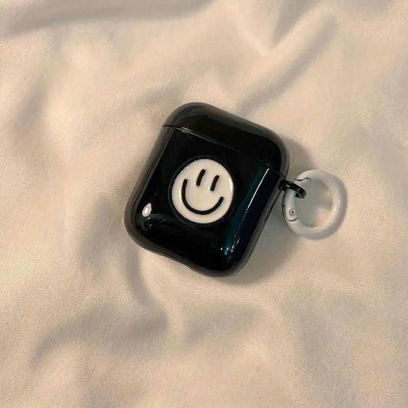 Black smiley face is suitable for Apple AirPods Pro generation Bluetooth headset soft case 1/1/1 generation protective cover decoration