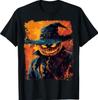 Scarecrow Pumpkin Head Witch Hat Halloween T-Shirt