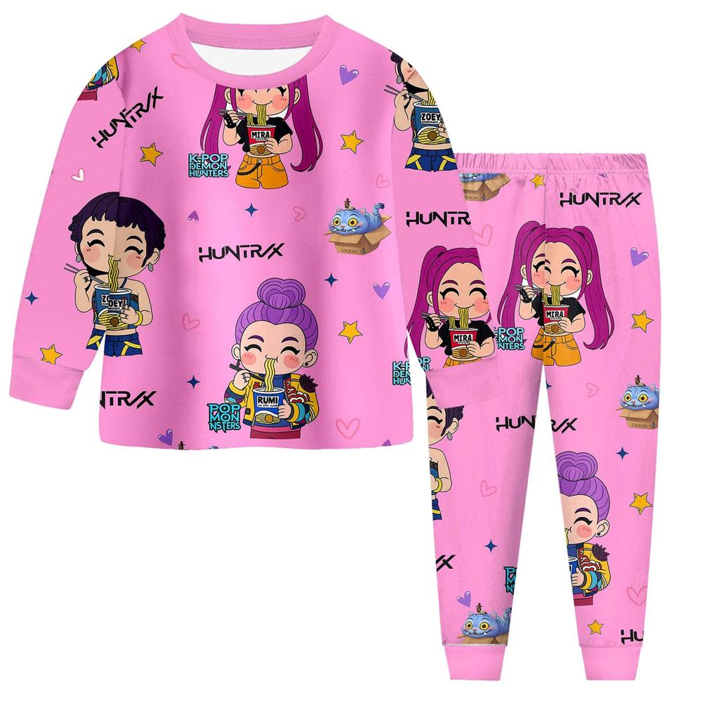 Children's Fashion Suit Skirt Round Neck Long Sleeve Top Pants