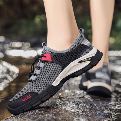 New Summer Mesh Shoes Men's Plus Size Outdoor Mountaineering Soft Bottom Casual Shoes Hiking Upstream Shoes Versatile Shoes