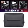 Ajustable PU Leather Car Armrest Tissue Box Backseat Tissue Case Holder Zipper Easy to Access and Installation Car