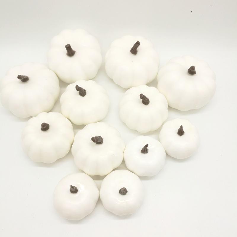 

White Artificial Pumpkin for Halloween and Christmas Decorations 4 of each: 100#, 90#, 60#