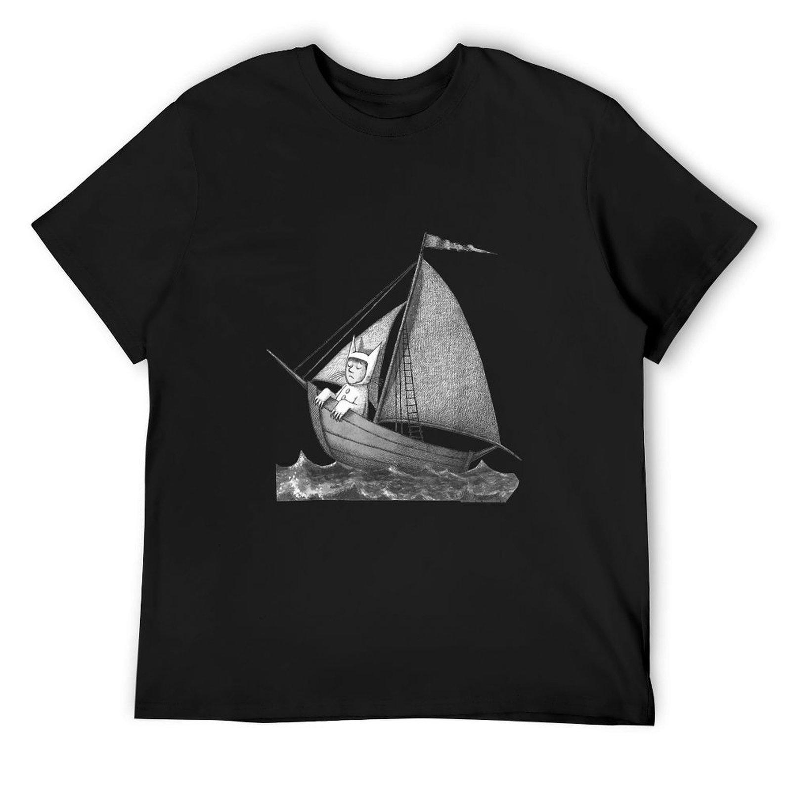 

Where the Wild Things Are Sailing on a Boat T-Shirt basketball graphic tees plus size tops cute tops plus size men clothing 4XL