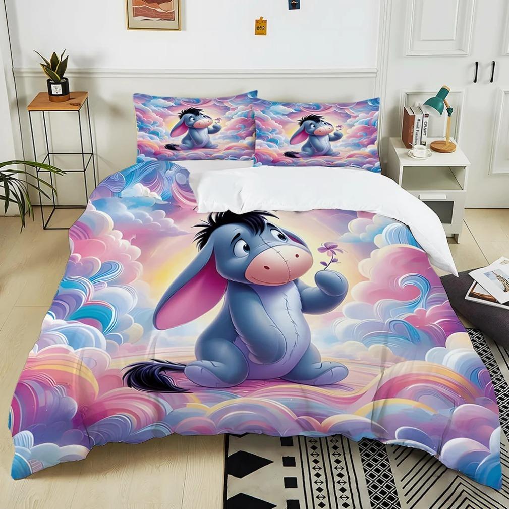 Cartoon Winnie Eeyore Duvet Cover Winnie The Pooh Bedding Set 3D Printing Home Boy Girl 2/3pcs Childrens Bedding