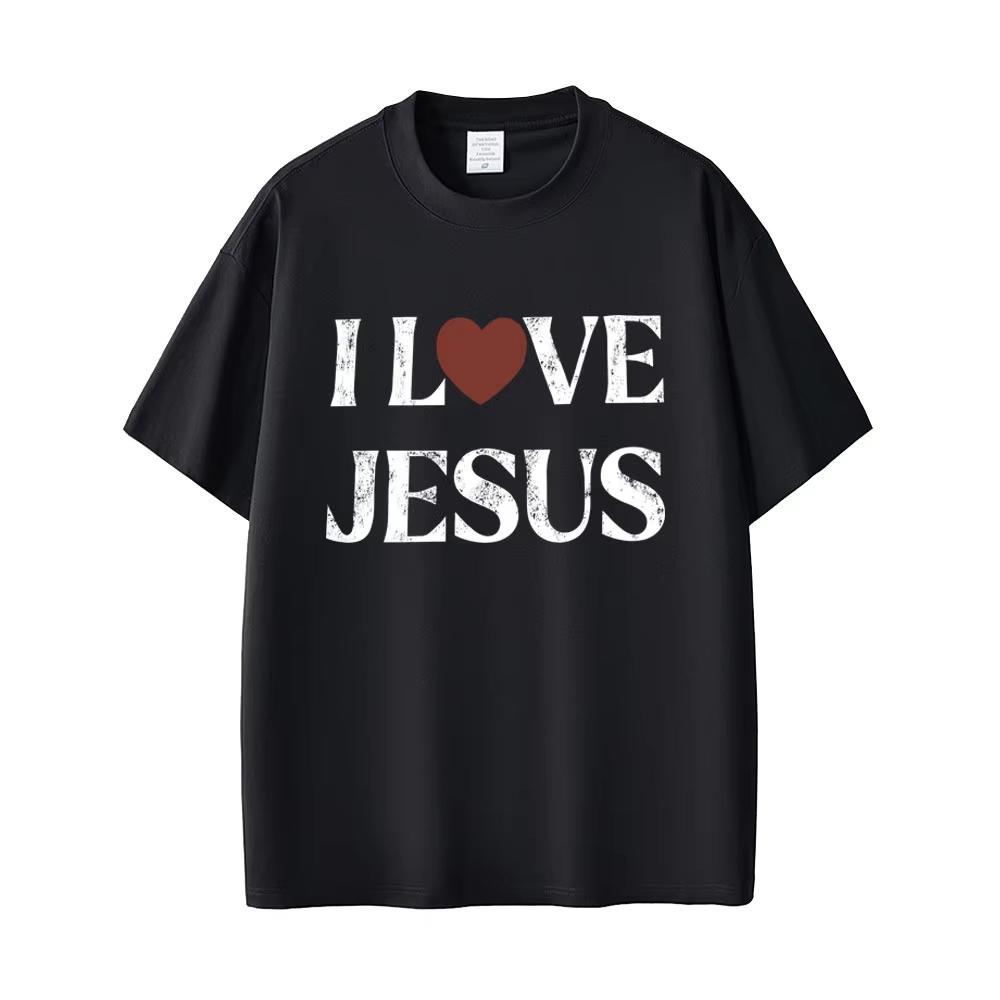 I Love Jesus T-shirt Christian Tee Shirt Men Women Clothing Vintage Rock T Shirts Male Retro Oversized T-shirts