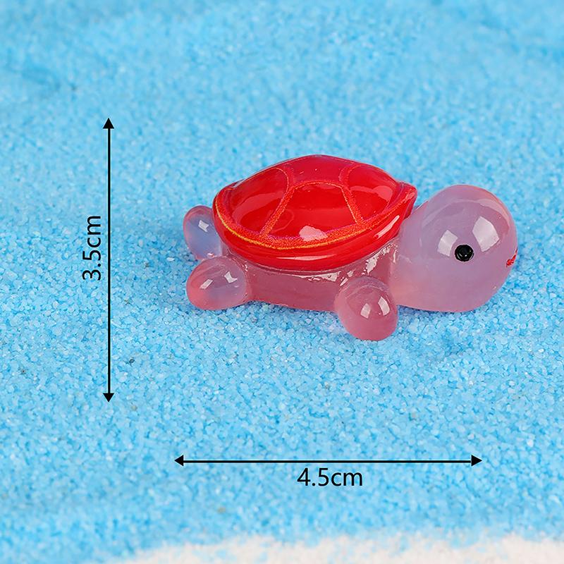 Small Fish Tank Micro Landscape Decoration Noctilucent Small Turtle Moss Landscaping Resin Crafts Desktop Ornaments Accessories