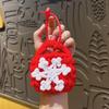 Mini Christmas Keychain Material Hand Knitting Hand-woven Yarn Bag Snowflake Pattern Cartoon Santa Coin Purse Snowflake Pattern