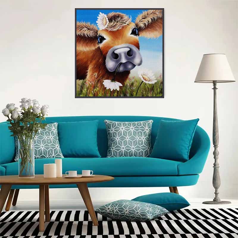 New Arrival 5D DIY Full Circle Diamond Painting "Ox" Embroidery Cross Stitch Home Decor Gift