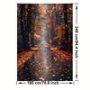 Falling Maple Leaves Forest Tapestry Moody Autumn Scene Wall Art for Party