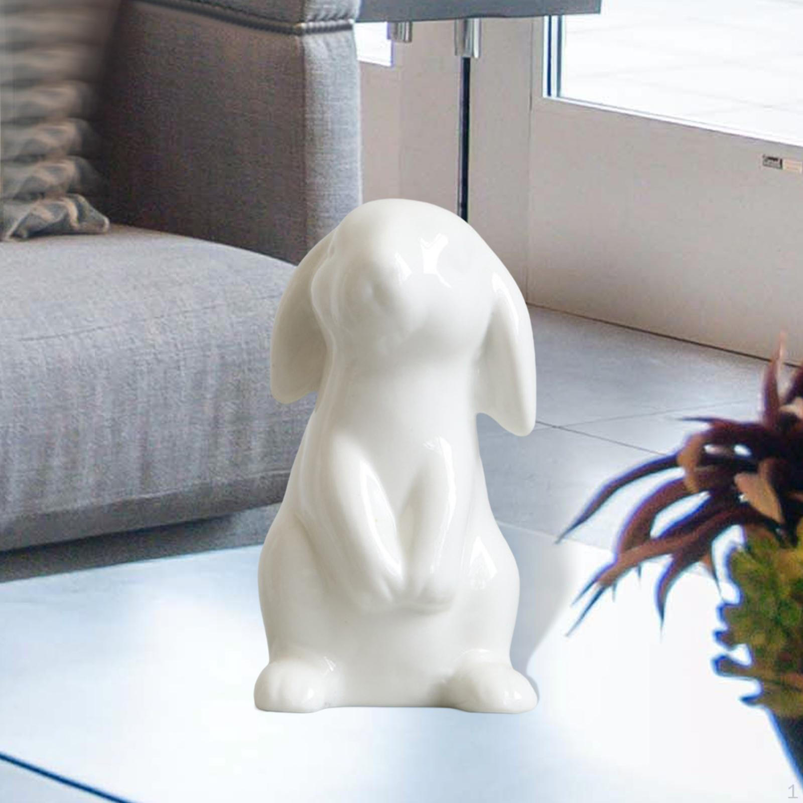 

Фигурки кроликов, миниатюрные скульптуры, керамические изделия, Коллекционная статуя кролика для декора полки