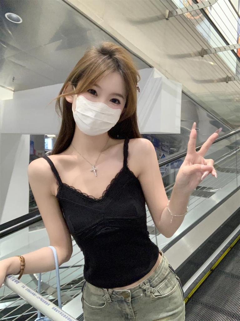 Summer Korean Style Slim Fit Lace Splice Slimming Camisole Vest Top