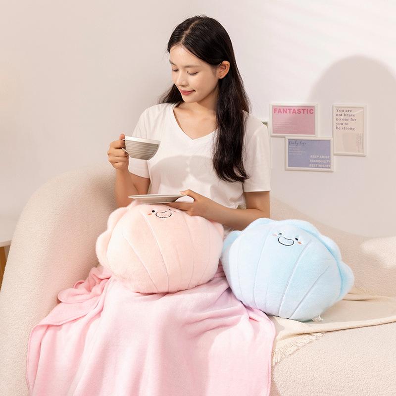 Cartoon Shell Pillow Blanket Plush Toy Shell Doll Office Nap Blanket Girl Soothing Ragdoll