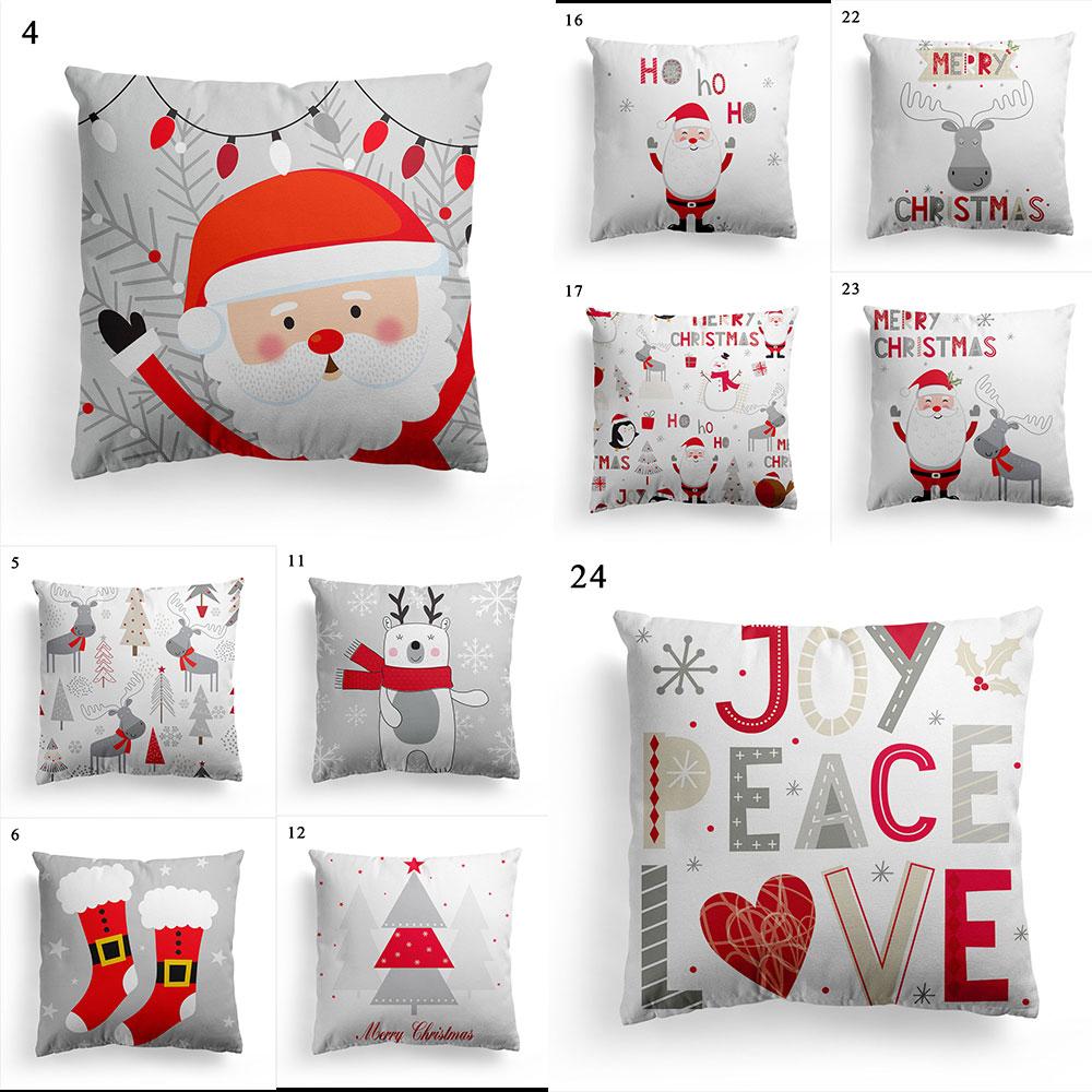 Frohe Weihnachten Erfrischender Kissenbezug Quadratischer Kissenbezug Santa Deko Sofa Zuhause