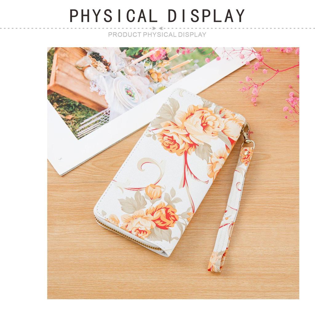 Women's Rose Print Wallet & Phone Bag