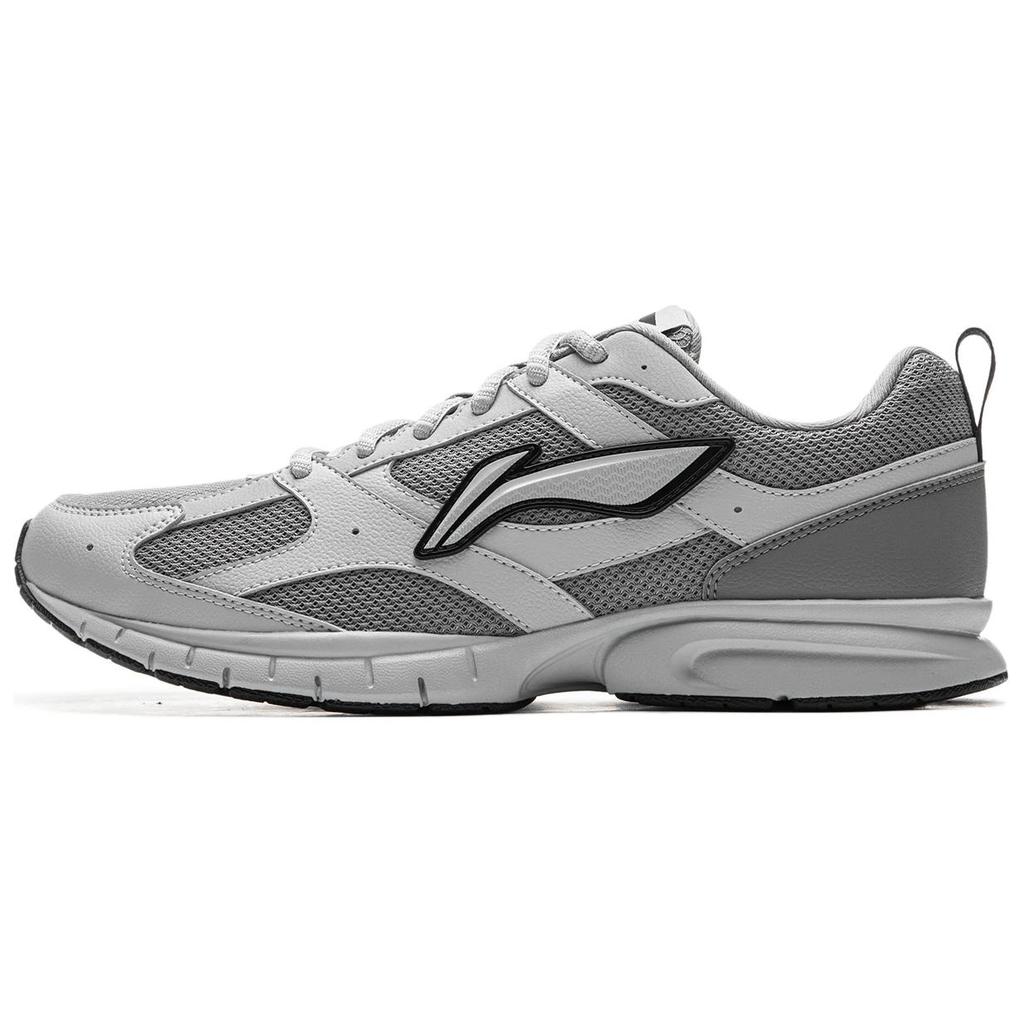 Li-Ning Minimalist Trendy Lightweight Rebound Shock Absorption Non-Slip Wear-Resistant Breathable Low-Top Running Shoes Men sneaker Gray ARSU067-2
