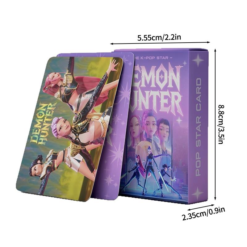 

K-pop Карточки Охотники на демонов Наклейки Аниме Карточки Альбома Huntrix K-pop Брелоки Украшение на день рождения Подарок для фанатов Сувенир