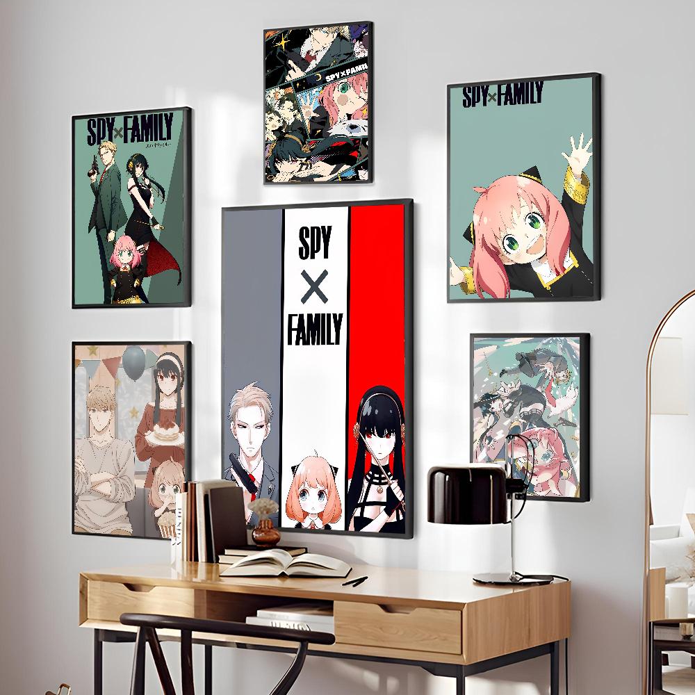 1PC Anime Spy X Family Comic Book Poster Poster Self-adhesive Art Waterproof Paper Sticker Coffee House Bar Room Wall Decor