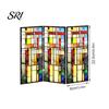 Colorful Folding Screen Mini Decorative Stained Glass Effect 3 Panel Divider Acrylic Desktop Office Desk Decoration Ornament for Home Living